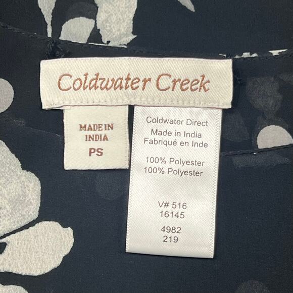 Coldwater Creek Reversable Floral Polka Dot Fit & Flare Dress Sleeveless Size PS - Picture 7 of 9